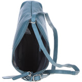 Elegant Leather Shoulder Bag Avio Blue: Dublin