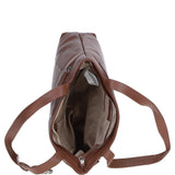 Classic Leather Zipped Shoulder Bag Cognac: Derry