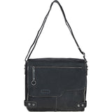 Men's Leather Messenger Bag Black: 8353