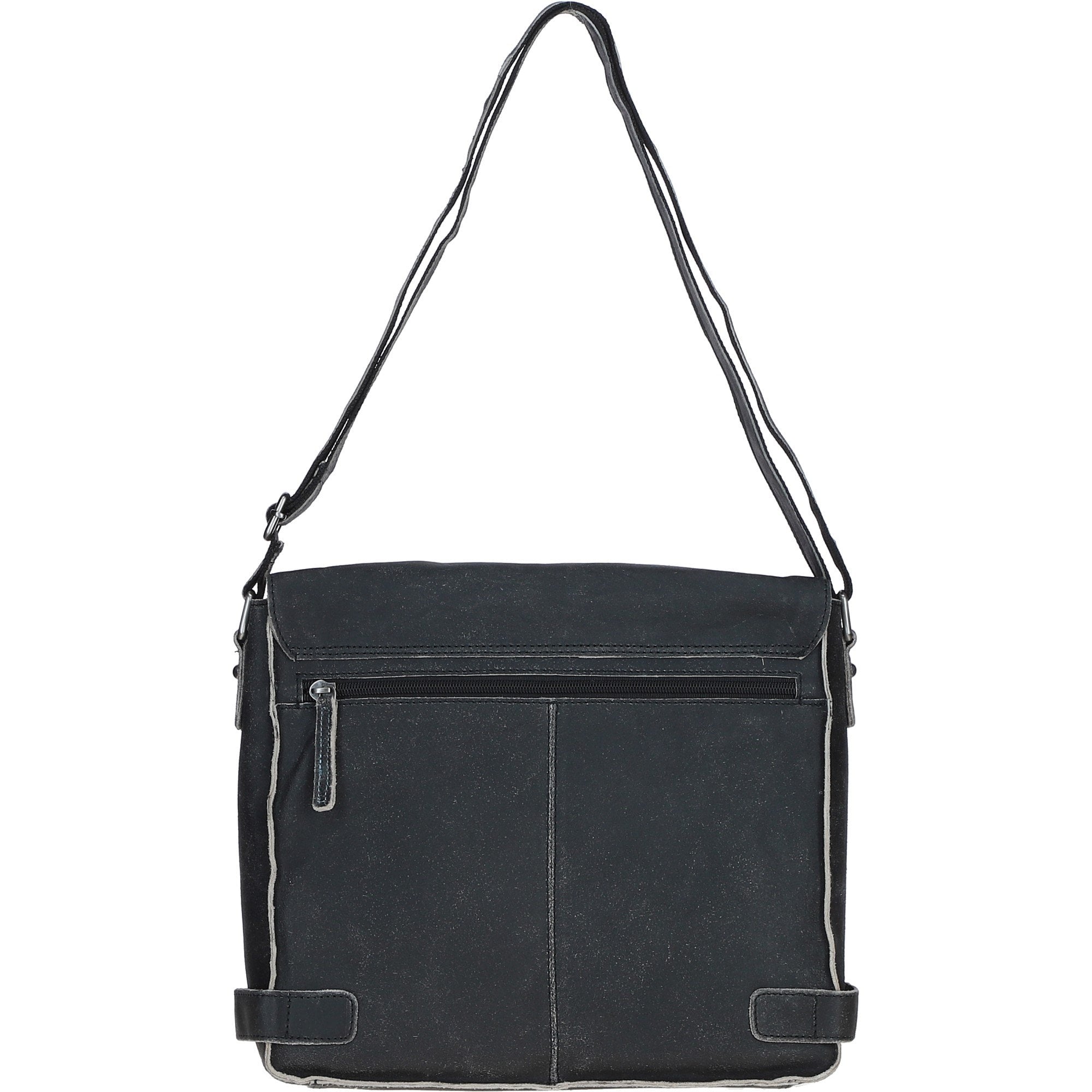 Men's Leather Messenger Bag Black: 8353