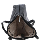 Designer Leather Shoulder Bag with Secure Zip Pocket Black: Bray