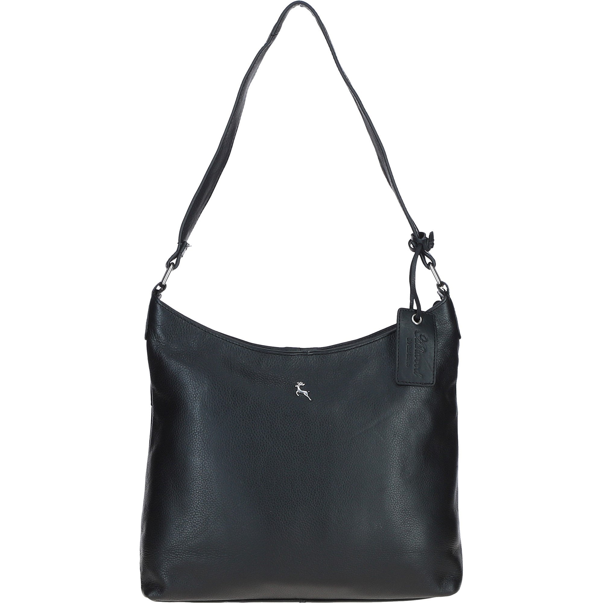 Chic Leather Shoulder Bag & Secure Zip Closure Black: Antrim