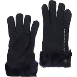 Womens Leather Sheepskin Gloves Navy: FEN-903