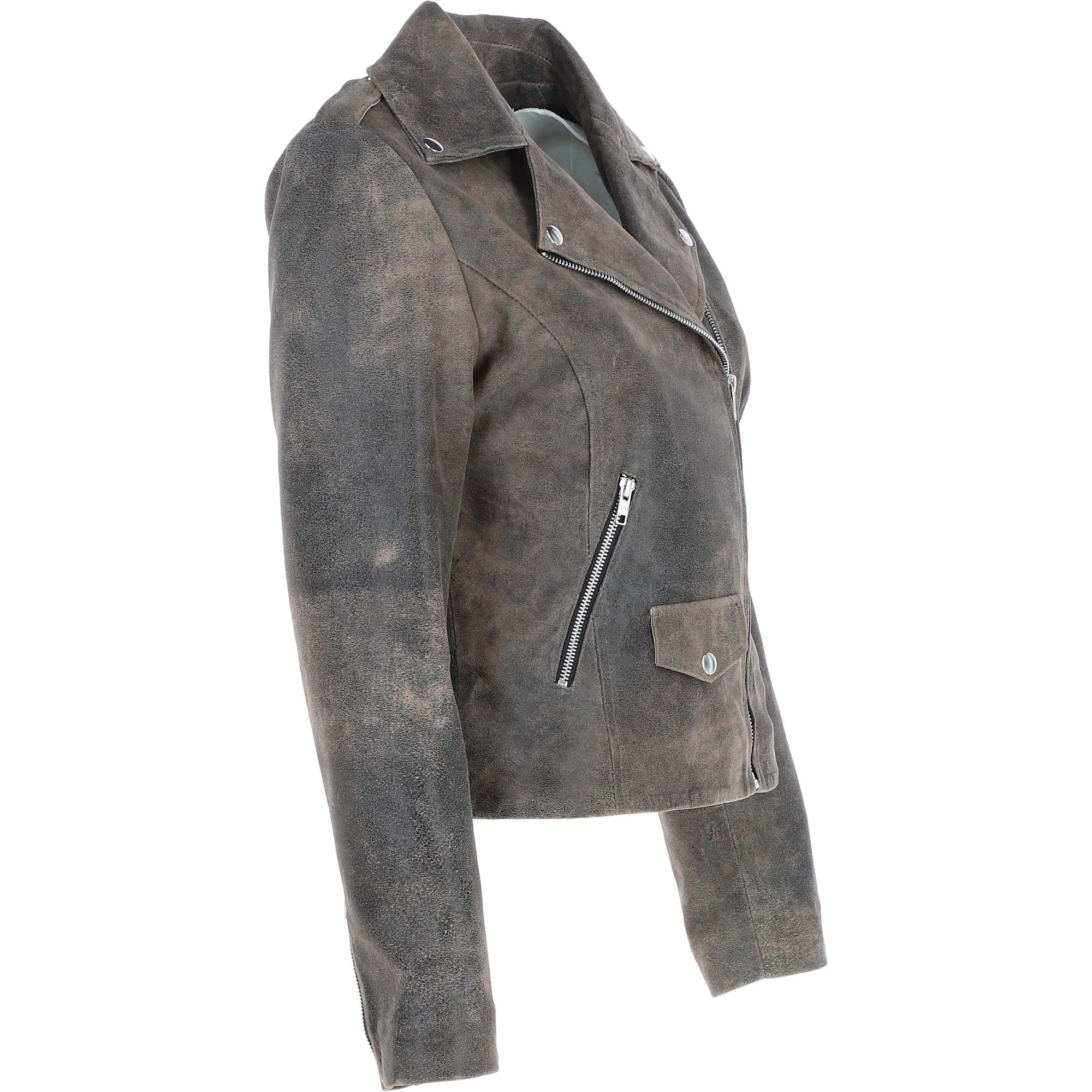 Exquisite Ashwood Leather Ladies Biker Jacket Antique: AWL-1881