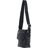 Ashwood Leather Men's Cross Body Flap Bag Black: PL-44