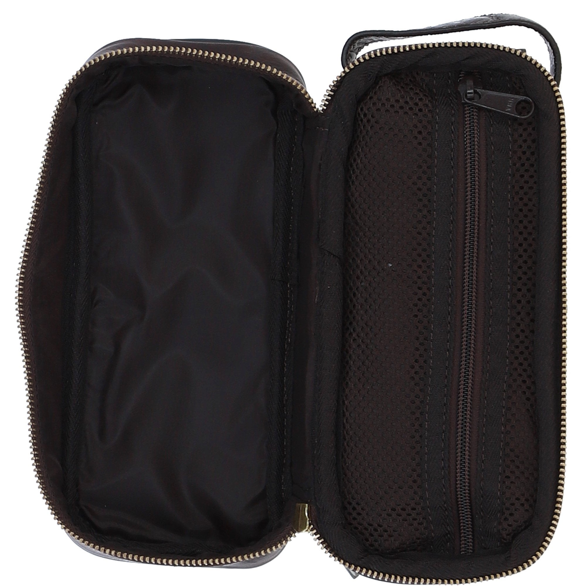 Ashwood Leather Men's Zip Washbag Brown: PL-41