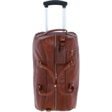 Luxurious Leather Wheeled Duffle Bag Tan: pl-50