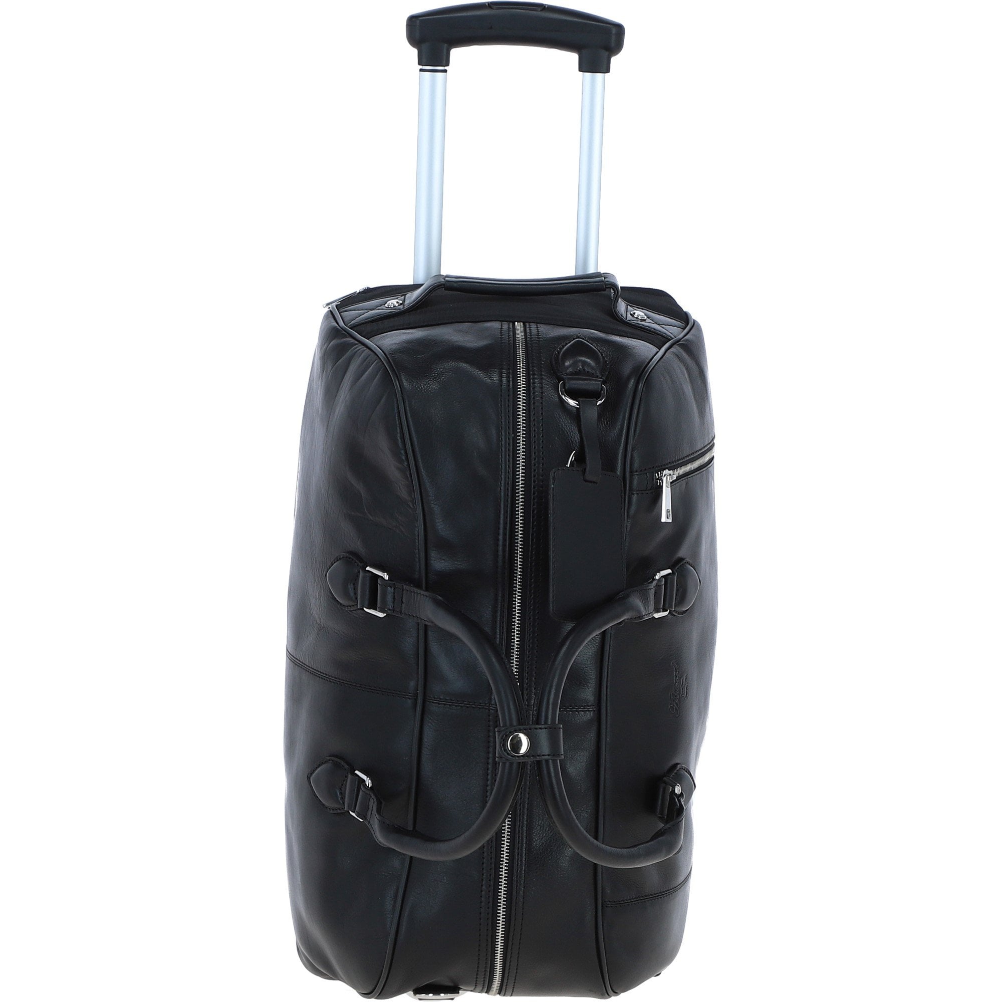 Luxurious Leather Wheeled Duffle Bag Black: pl-50