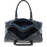 Luxury Leather Duffle Bag with Detachable Strap Black: pl-47