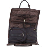 Premium Leather Holdall with Detachable Shoulder Strap Brown: pl-49