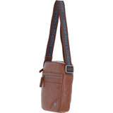 Brampton Leather Men's Crossbody Bag Tan: 64405
