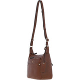 Ashwood Real Leather Top Zip Crossbody Bag 2 Tone Tan: 63931