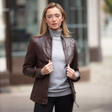 Leather Jacket Mid Brown/app: AWL-738