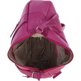 Leather Shoulder Bag with Zip & Magnetic Pocket Berry: Meath