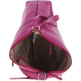 Sleek Luxe Leather Shoulder Bag Berry: Mourne