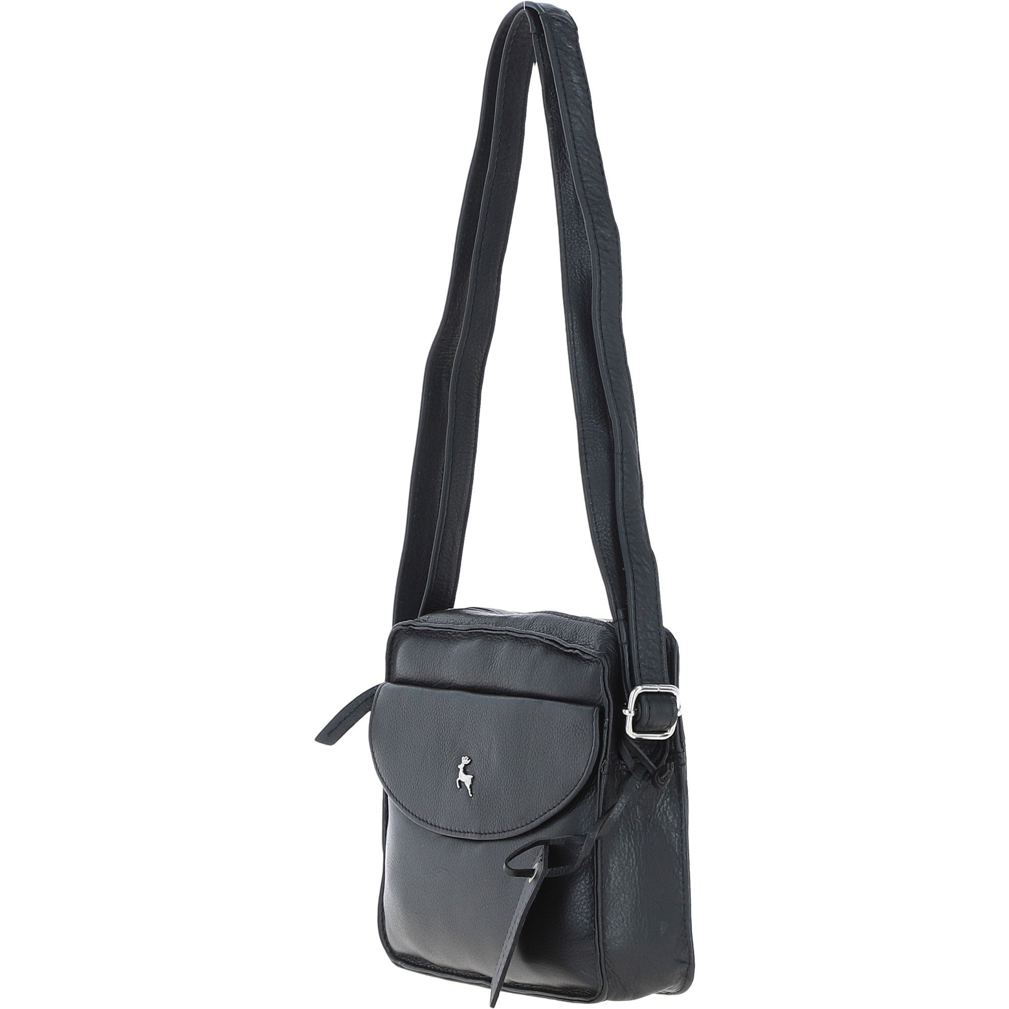 Ashwood Leather Ladies Crossbody Bag Black: Glasgow