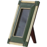 Exquisite Ashwood Leather Picture Frame (M) with Golden Accents Green: LF-122