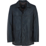 Trapper Lamb Leather Brando Collared Jacket Black: Box