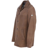 Trapper Lamb Leather Brando Collared Jacket Brown 27: Box