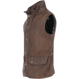 Mens Leather Gilet Brown 27: M-15 Vest-2