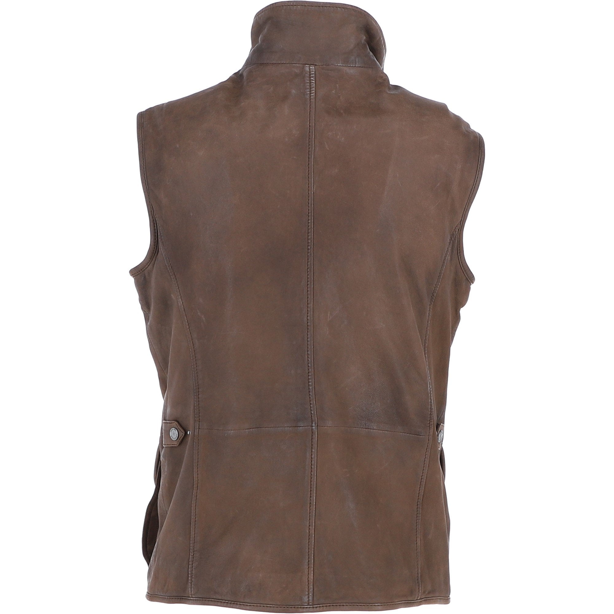 Mens Leather Gilet Brown 27: M-15 Vest-2