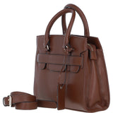 Ashwood Leather Handbag with Detachable Crossbody Strap 2 Tone Tan: 64747