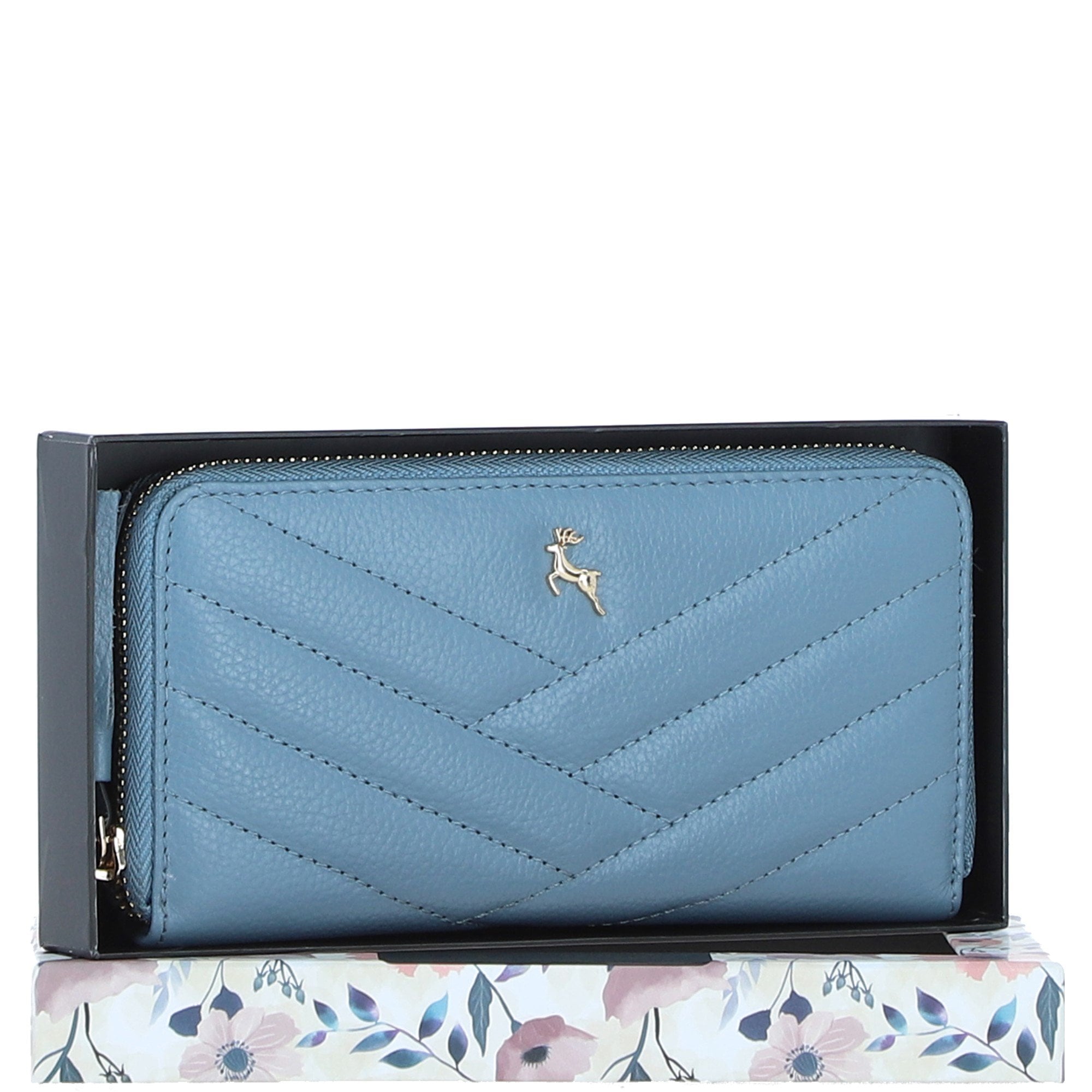 Ashwood Luxury Leather RFID-Protected Purse Denim: 32049