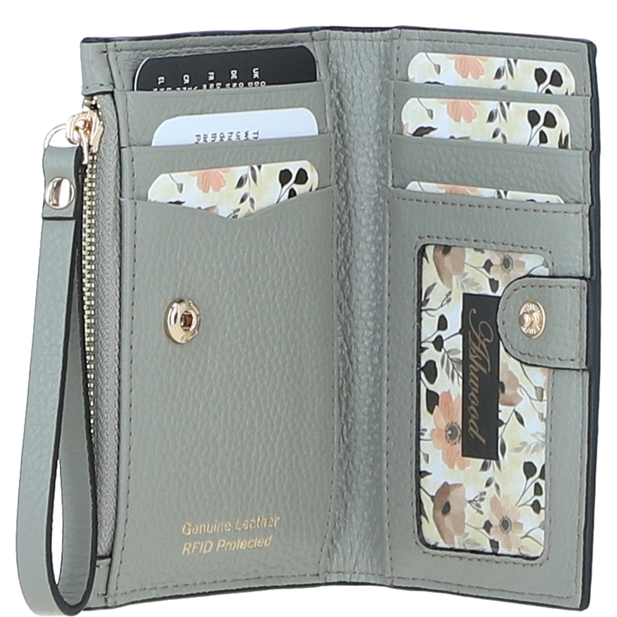 Ashwood Elegant Ladies' Small Leather Purse Sage: 32056