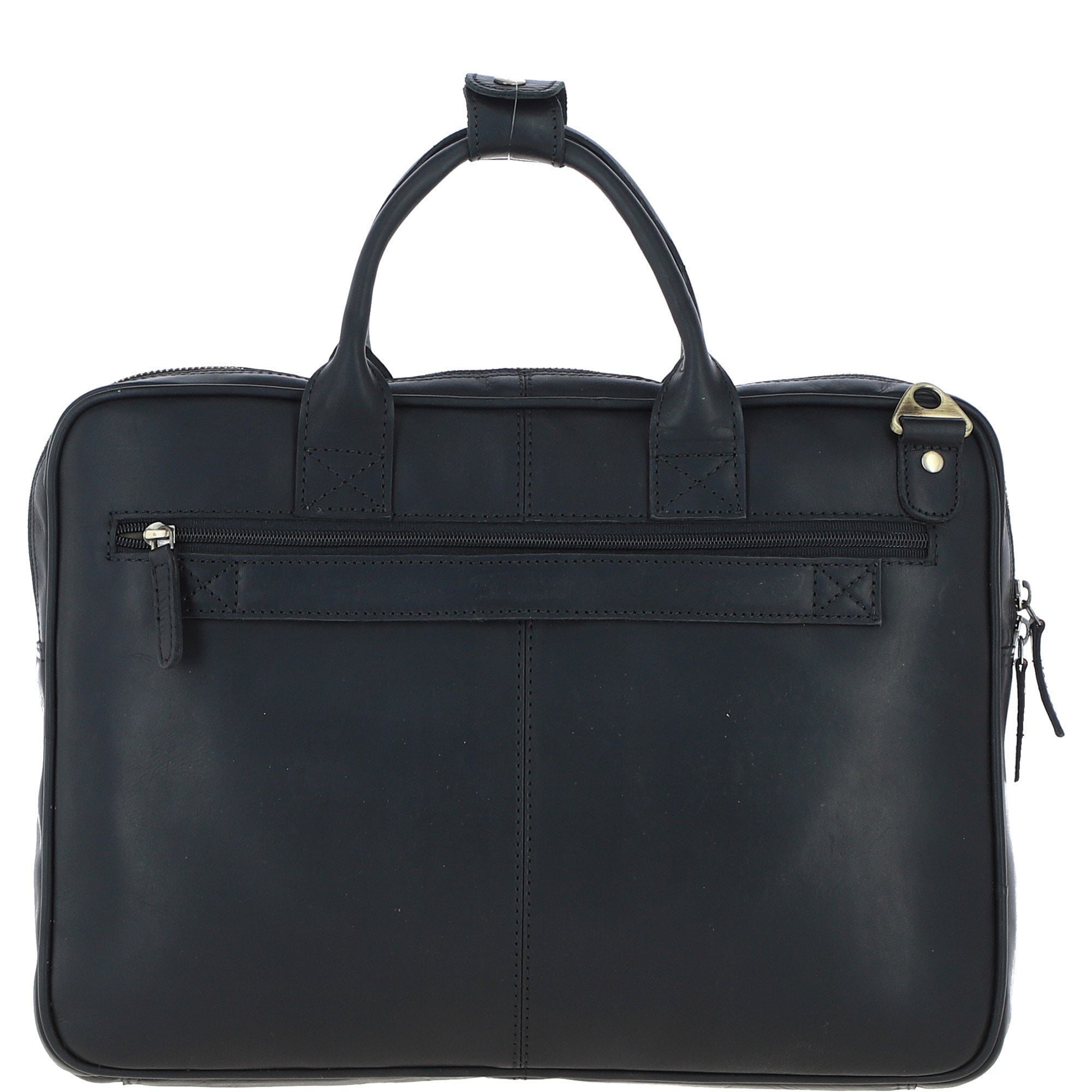 Medium Luxury Leather Ipad Work Bag Black: K-46