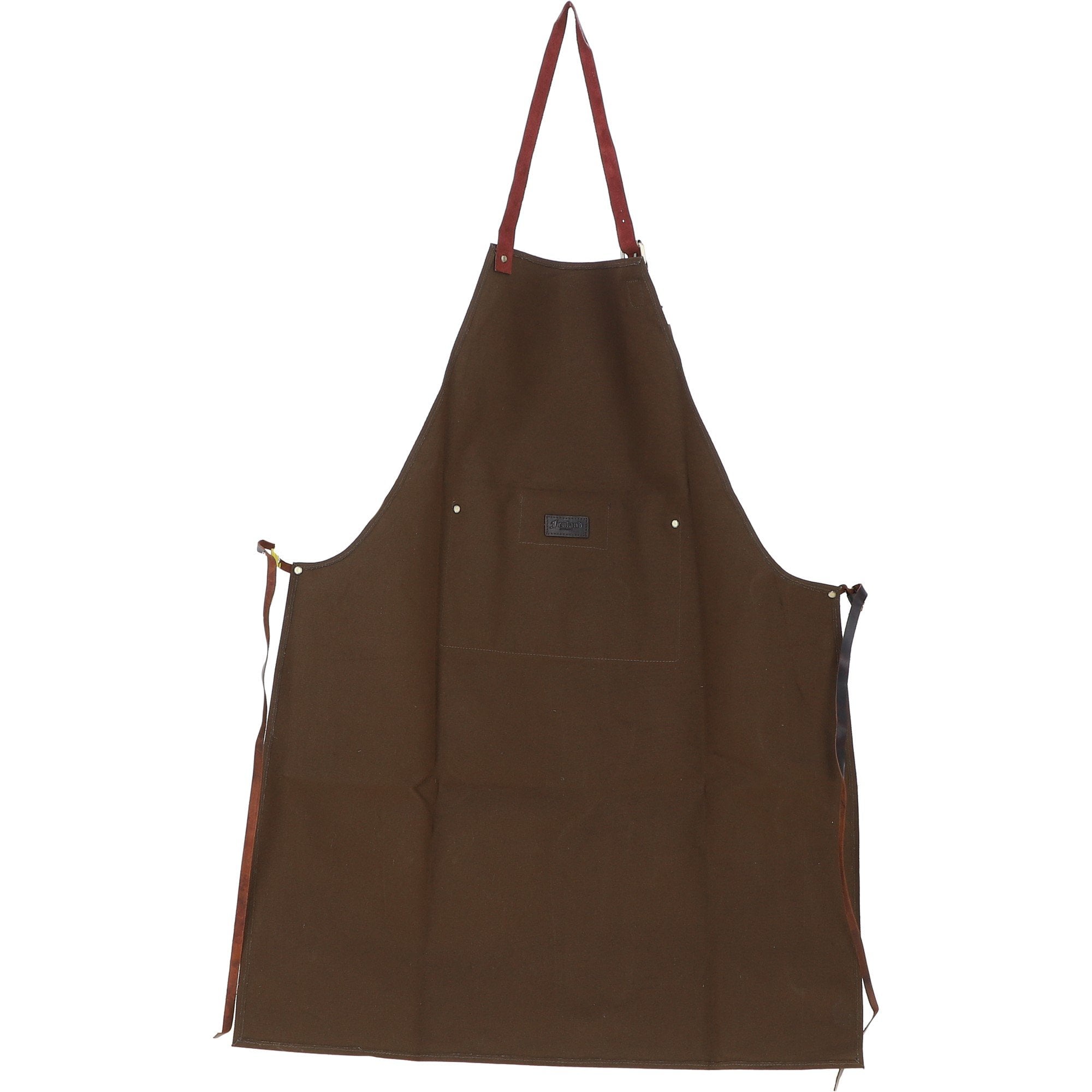 Fenland Canvas & Leather Apron Brandy/green: FEN-760