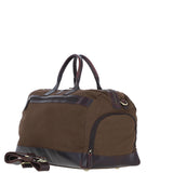 Fenland Canvas & Leather Holdall Brandy/green: FEN-757