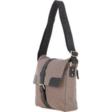 Fenland Canvas & Leather Crossbody Bag Mud/grey: FEN-754