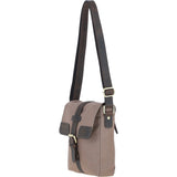 Fenland Canvas & Leather Crossbody Bag Mud/grey: FEN-753