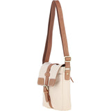 Fenland Canvas & Leather Crossbody Bag Tan/cream: FEN-753