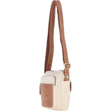 Fenland Canvas & Leather Crossbody Bag Tan/cream: FEN-751