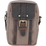 Fenland Canvas & Leather body Bag Mud/Grey: FEN-750