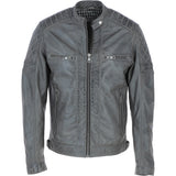 Ashwood Premium Leather Mens Vintage Biker Jacket Gray: AWM-N2