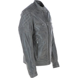 Ashwood Premium Leather Mens Vintage Biker Jacket Gray: AWM-N2