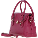Premium Leather Shoulder Bag with Detachable Crossbody Strap Raspberry: Y-56