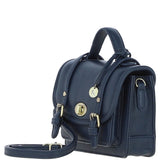 Stylish Ashwood Leather Small Satchel Bag Navy: Y-61