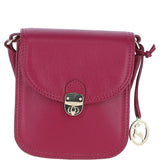 Ashwood Elegant Leather Crossbody Bag with Twist Lock Raspberry: Y-52