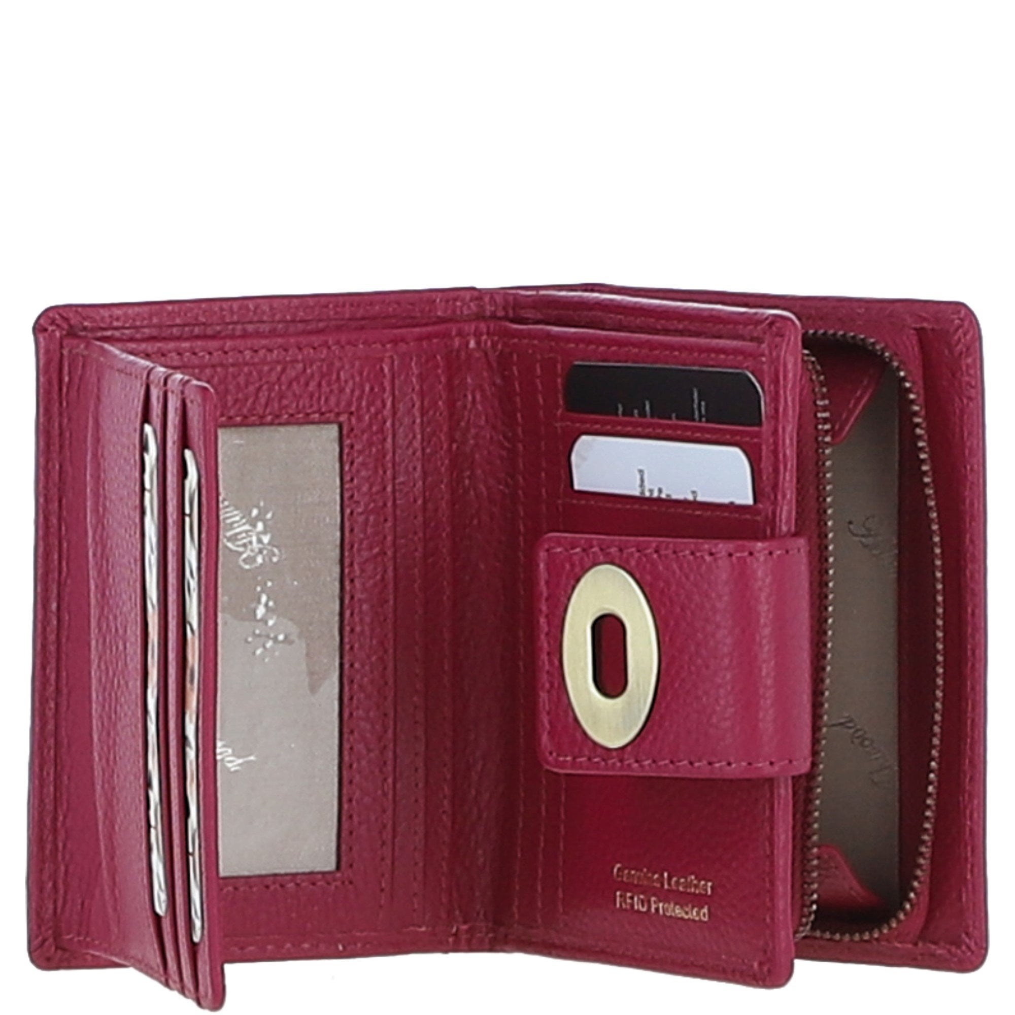 Elegant Ashwood Leather Purse Raspberry: Y-60