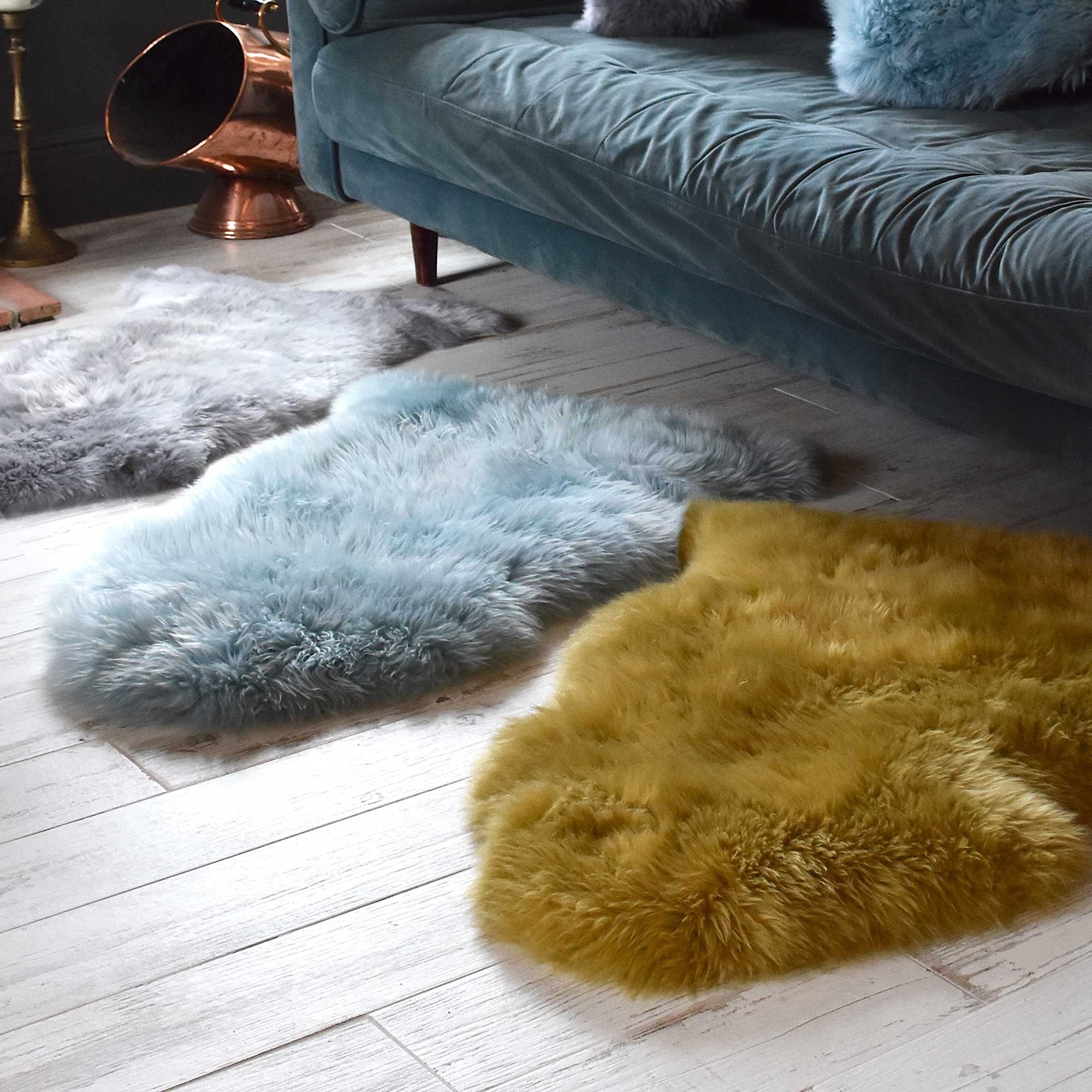 Ashwood Single Australian Sheepskin Rug Orange