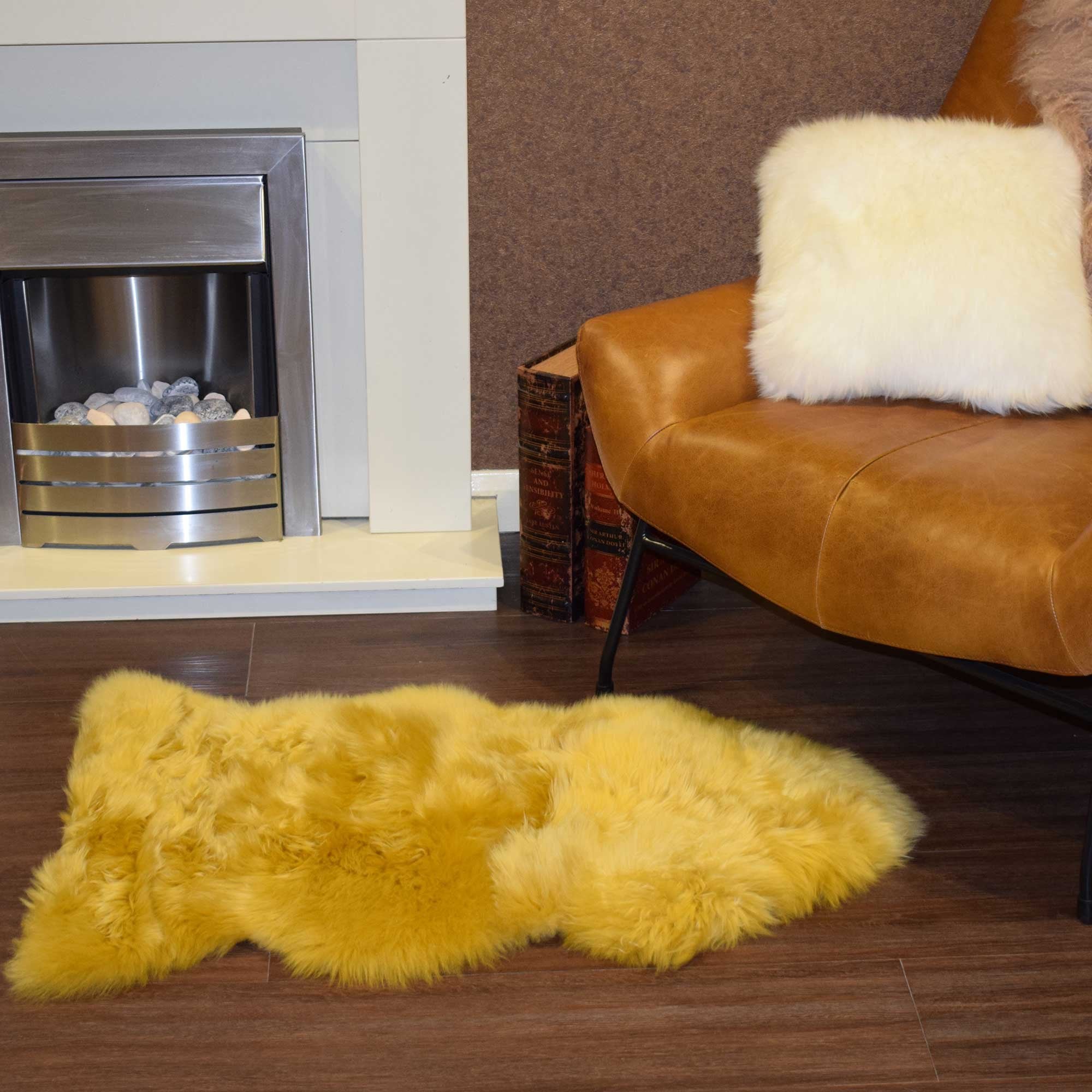 Ashwood Single Australian Sheepskin Rug Ochre