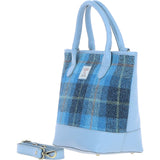 Ashwood Leather & Harris Tweed® Cloth Large Grab Bag Baby-blue/Blue: TW-64-19-BB