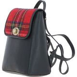 Ashwood Leather & Harris Tweed® Cloth Compact Backpack Black/Red: TW-65-14-BR