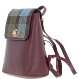 Ashwood Leather & Harris Tweed® Cloth Compact Backpack Wine/Mcload: TW-65-17-WM