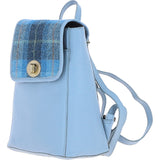 Ashwood Leather & Harris Tweed® Cloth Compact Backpack Baby-blue/Blue: TW-65-19-BB