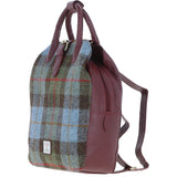 Ashwood Leather & Harris Tweed® Cloth Multi-Pocket Backpack Wine/Mcload: TW-66-17-WM