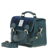 Ashwood Leather & Harris Tweed® Cloth Small Satchel Bag Green/Watch: TW-67-18-GW